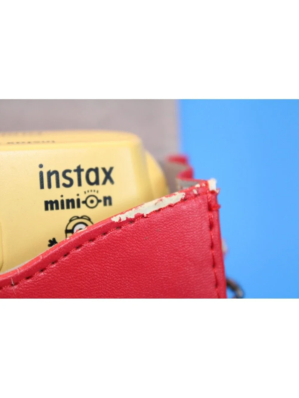 Fujifilm Instax Minion Mini 8 Instant Camera Red Faux Leather Case-Collectors